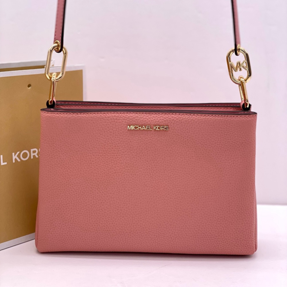 MICHAEL KORS TRISHA MEDIUM TRIPLE COMPARTMENT CROSSBODY PRIMROSE